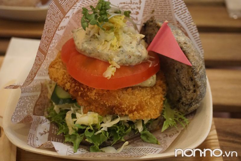 hamburger chay vị cá